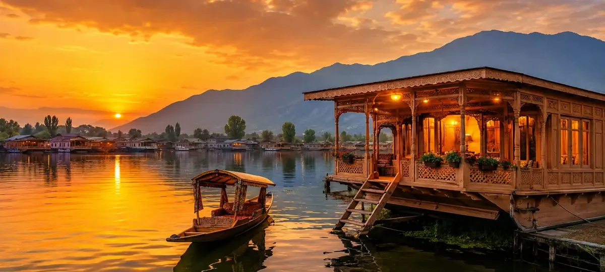 Dal Lake Houseboat Sunset