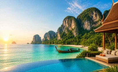 Thailand Tour Package from India Bangkok skyline Pattaya Coral Island speedboat tour Phuket tropical beach resort Thailand Bangkok temple sightseeing itinerary Phi Phi Island Thailand crystal clear water Luxury Thailand holiday package from India Pattaya beach evening nightlife Phuket island vacation scenery